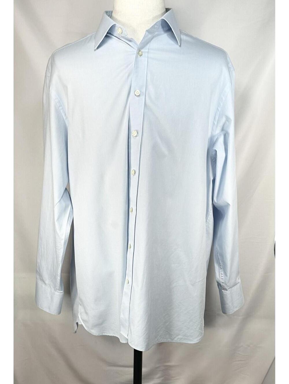 Charles Tyrwhitt Classic Fit Point Collar Cotton Button Up Blue Mens XL